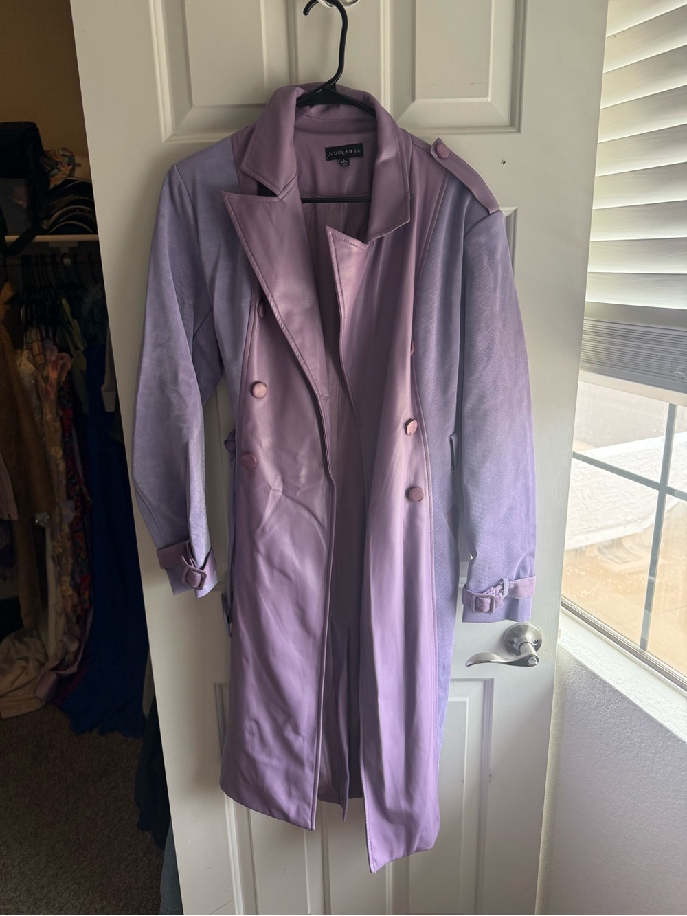 Dual Tone Lavender Double-Breasted Trench Coat